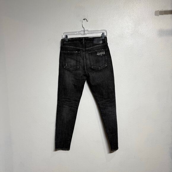 Moussy Vintage Faded Black Prichard Skinny Cropped Ankle Jeans Sz 26 - Picture 11 of 14